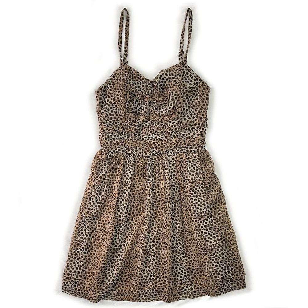 Women's Charlotte Russe Midi Leopard Print Spaghetti Strap Dress Size Small New